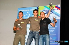 podelitev priznanj najboljšim Pokal Slovenije XCO 2015 med Veterani 1. Z leve: Mitja Černe (2. mesto), Aleš Boškin (1. mesto), Uroš Mikelj (3. mesto)